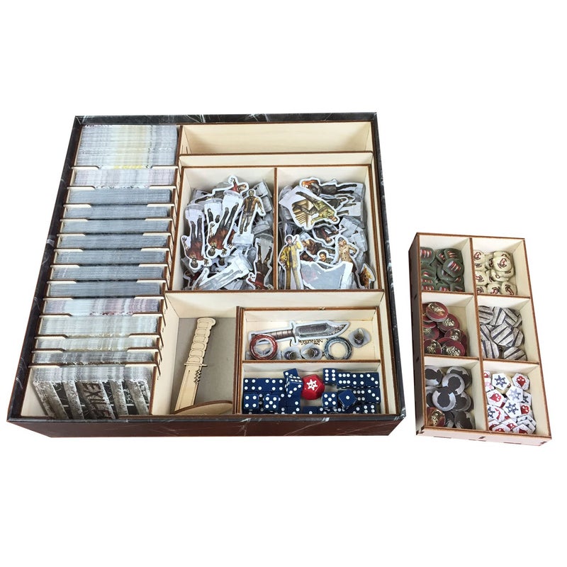 The Broken Token Board Game Organizer - Dead of Winter Compatible Wood Storage Box with Multiple Trays and Dividers - Image 4